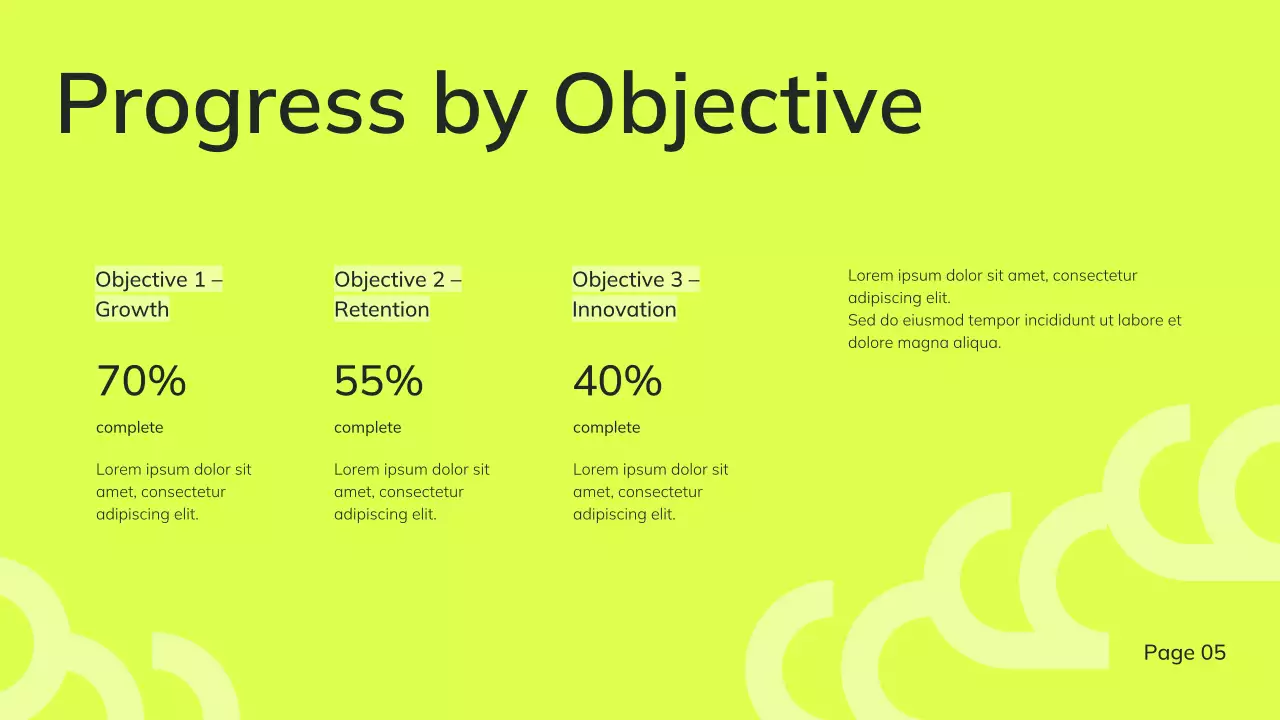 Dark Green Modern OKR Goal Tracking