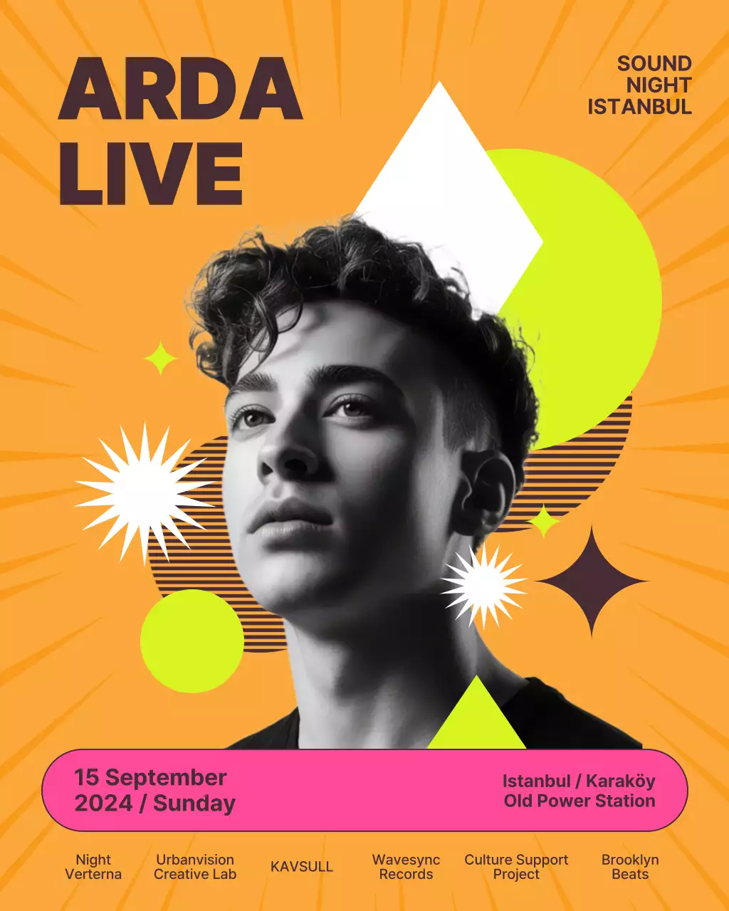 Orange Modern Music Event Instagram Post