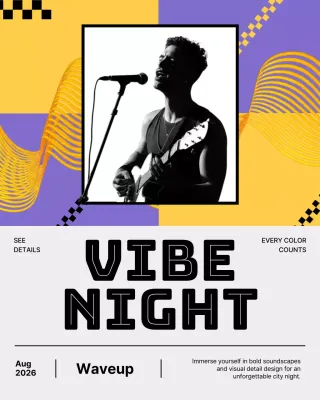 Purple Retro Music Event Instagram Post