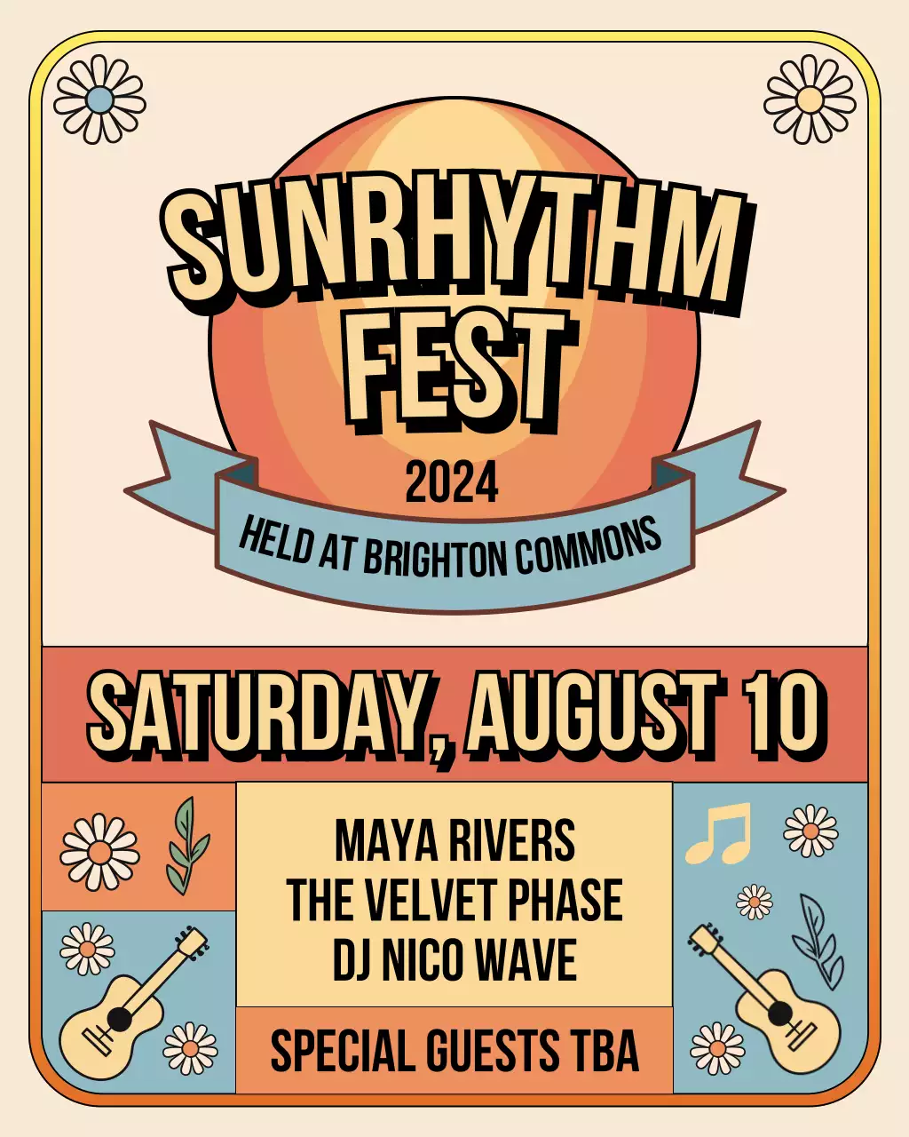 Orange Retro Music Event Instagram Post