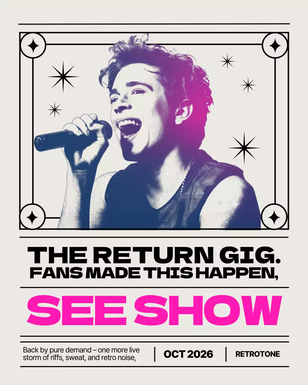 Pink Retro Concert Advertisement Instagram Post