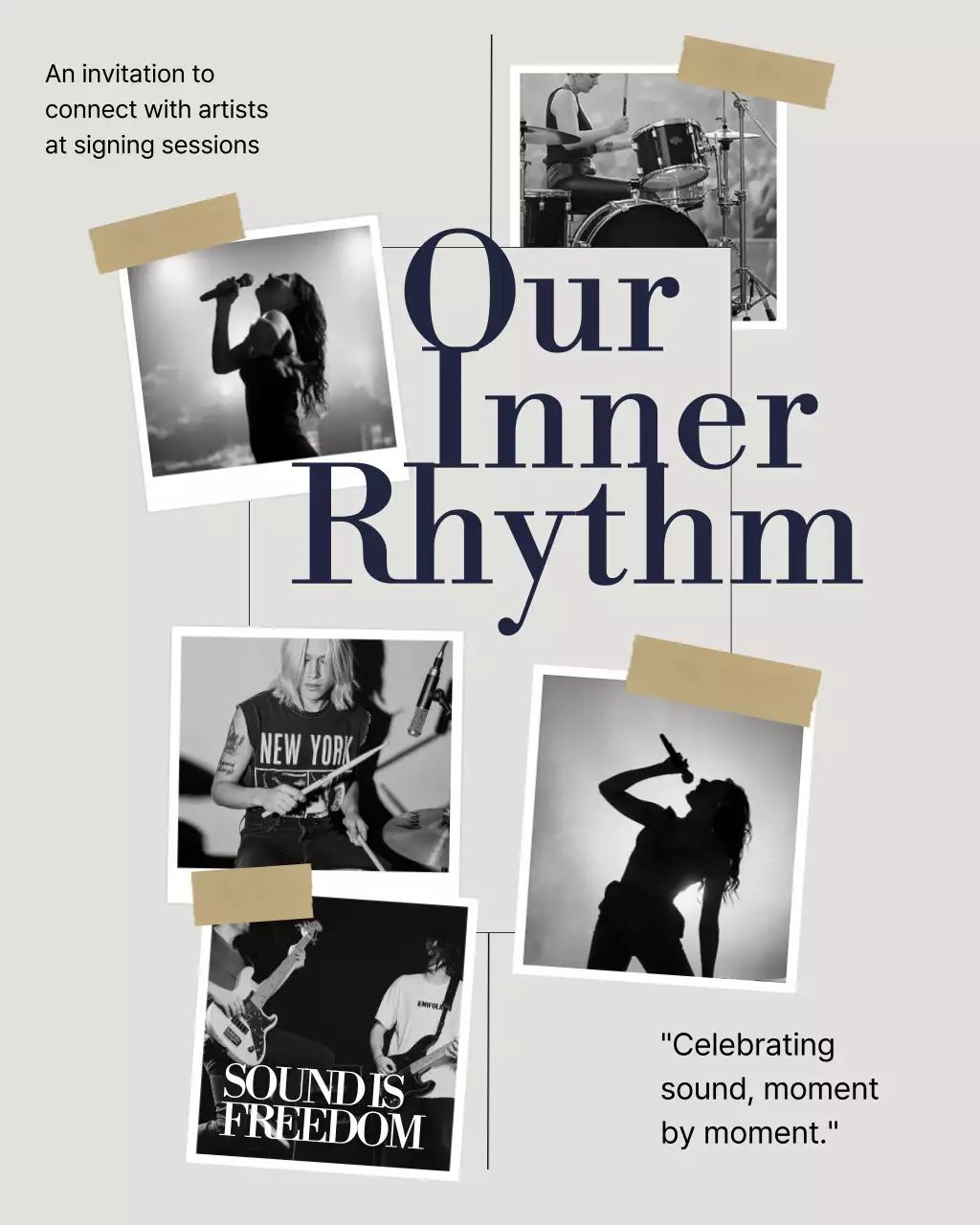 Grey Vintage Music iInvitation Intagram Post