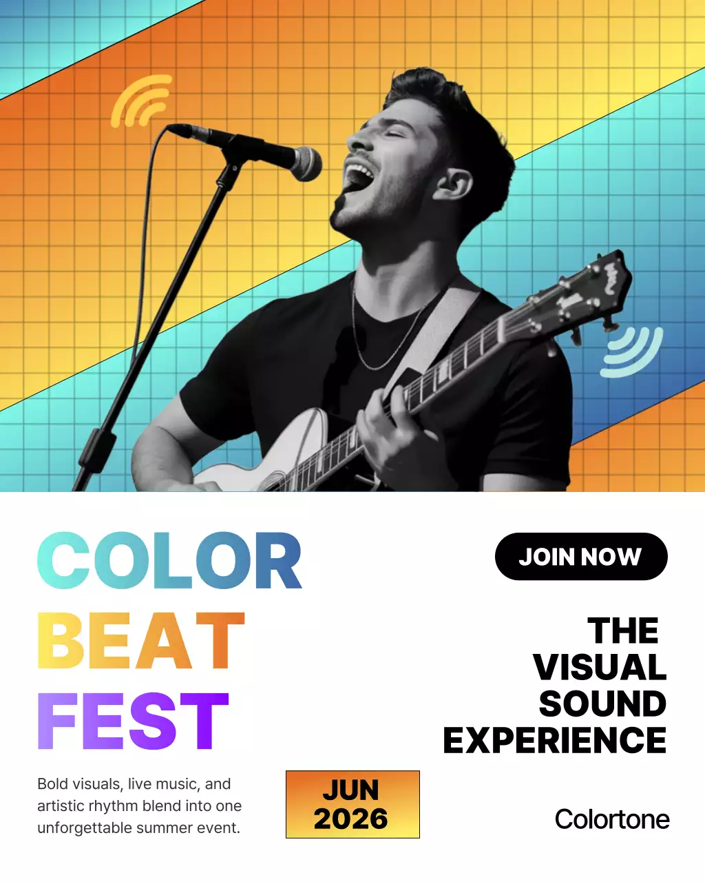 Colourful Modern Music advertisement Instagram Post
