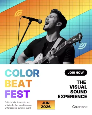 Colourful Modern Music advertisement Instagram Post