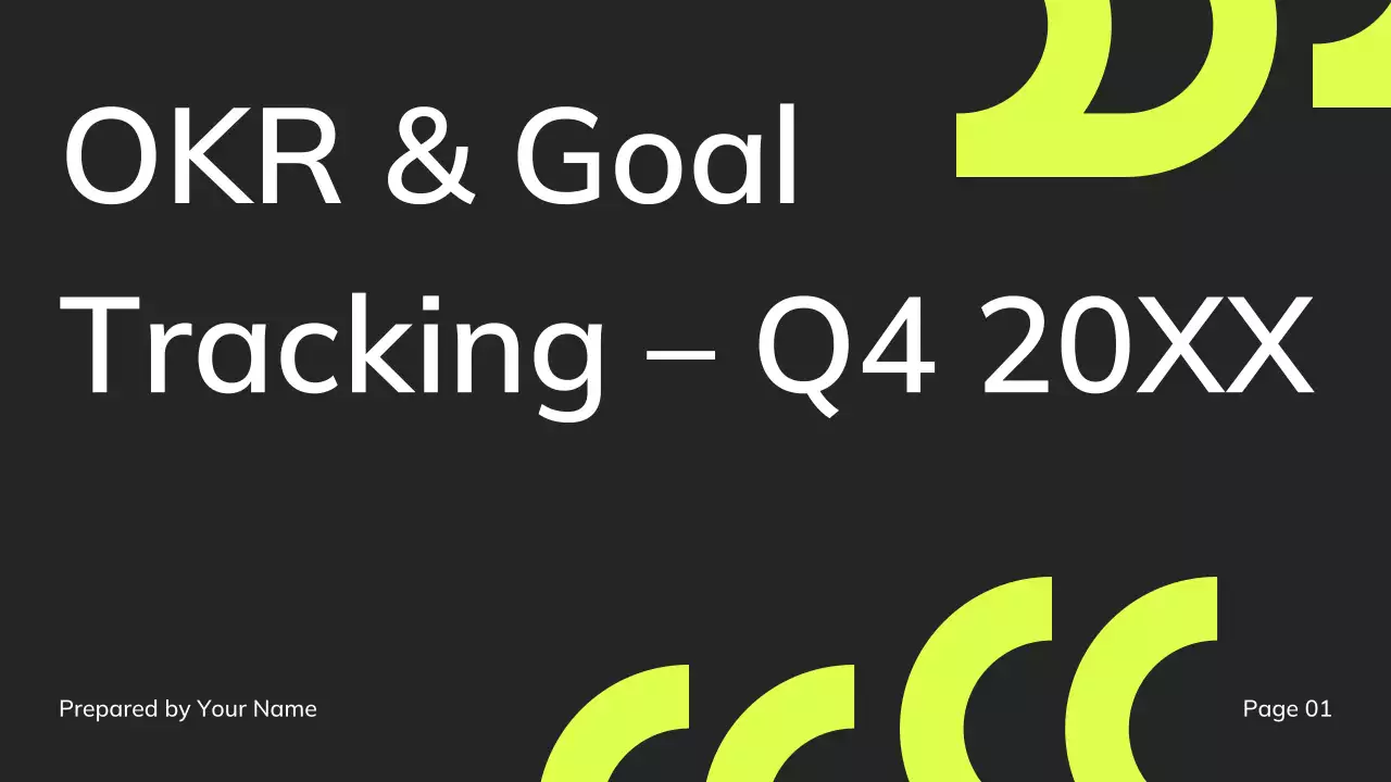 Dark Green Modern OKR Goal Tracking