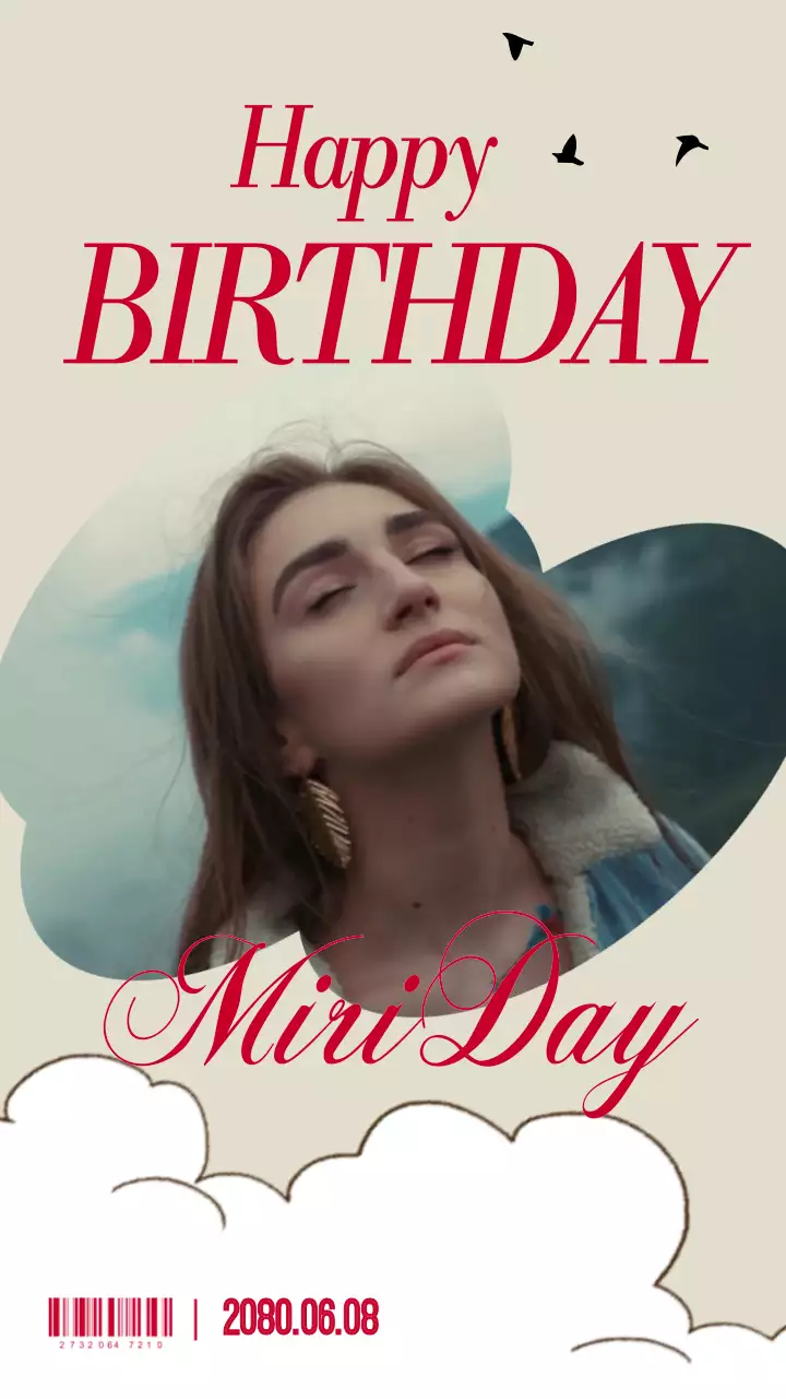 베이지색과 레드계열로 포인트를 준 감성적인 생일 릴스