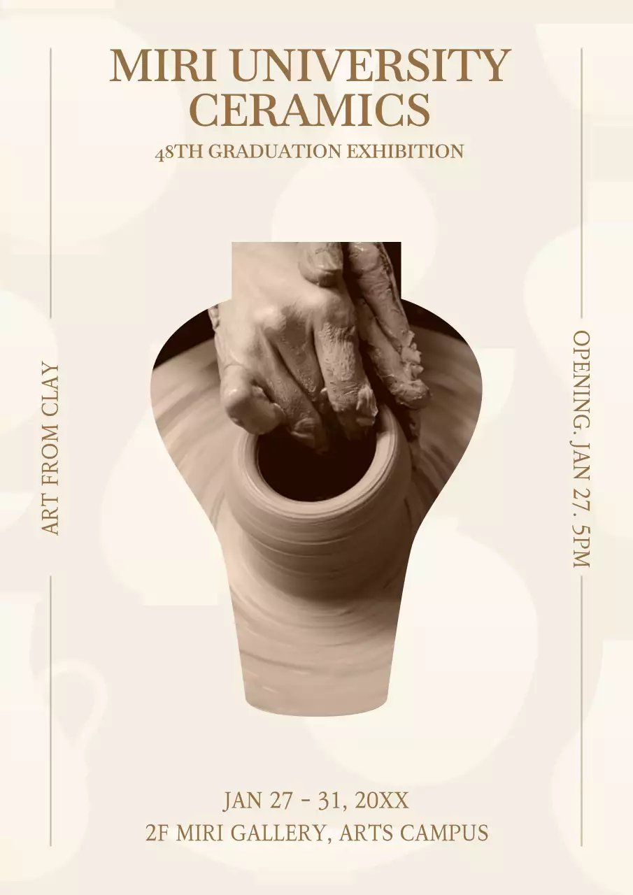 Beige Traditional Ceramics Exhibition Poster