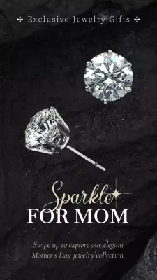 Black and Silver Elegant Mother's Day Jewelry Sale Publicity