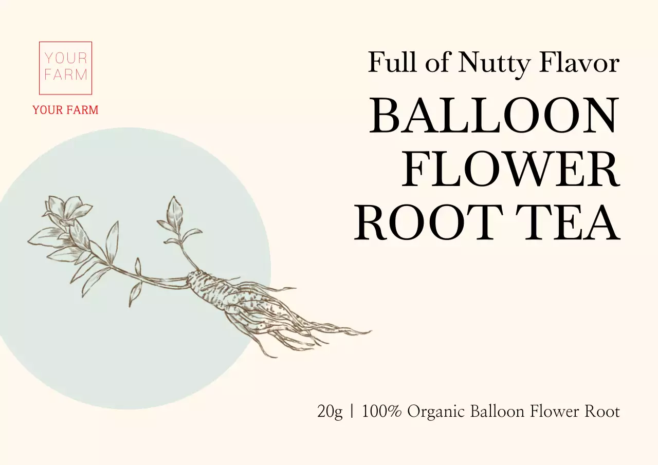 Beige Botanical Tea Promotion Poster