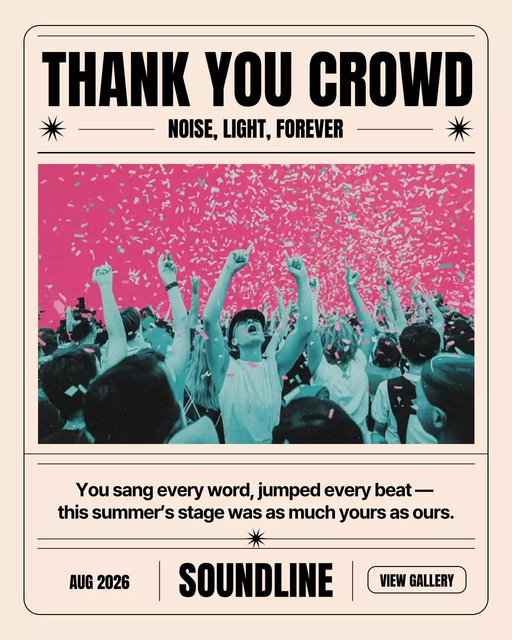 Pink Retro Concert Announcement Instagram Post