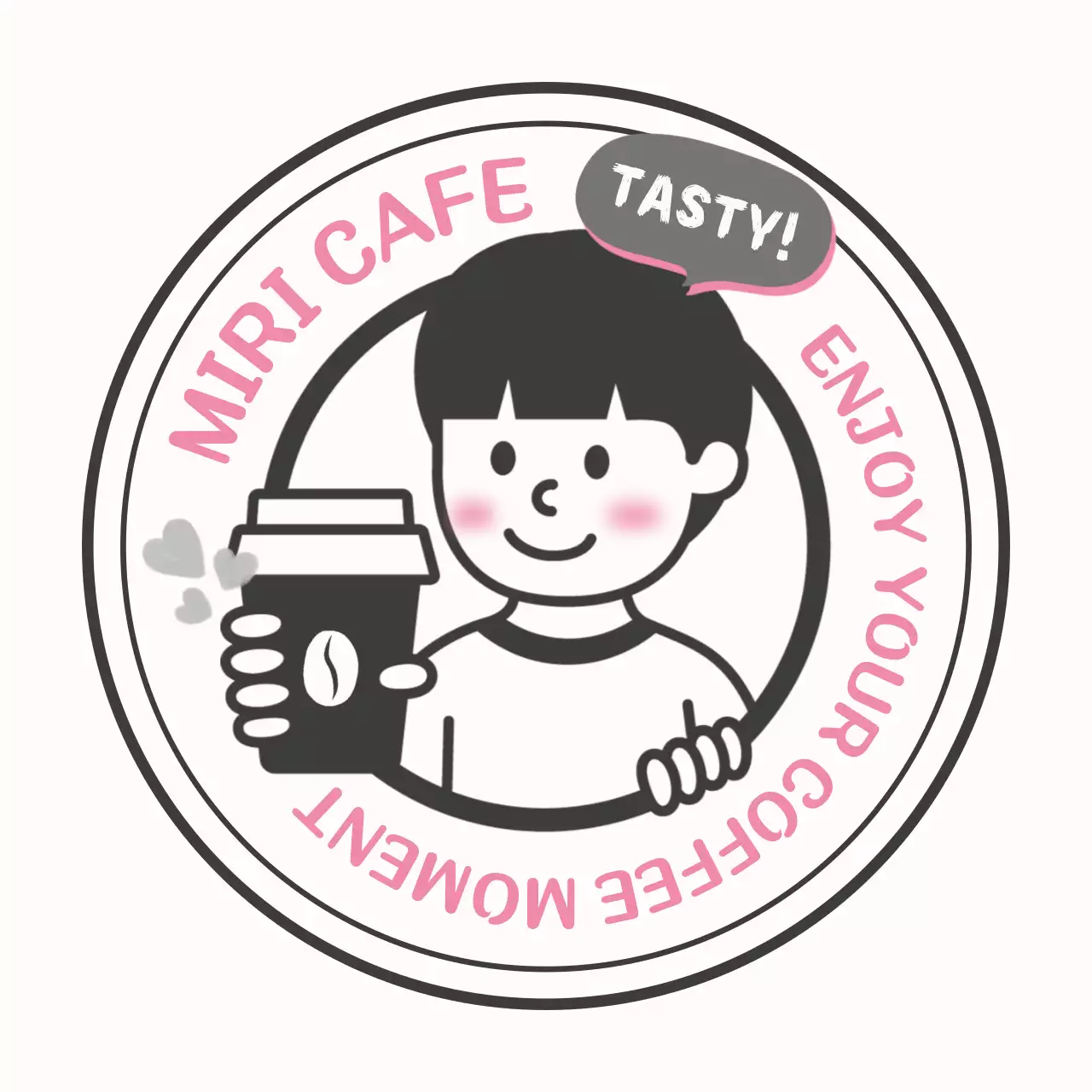 白黒 かわいい カフェ コースター キャラクター