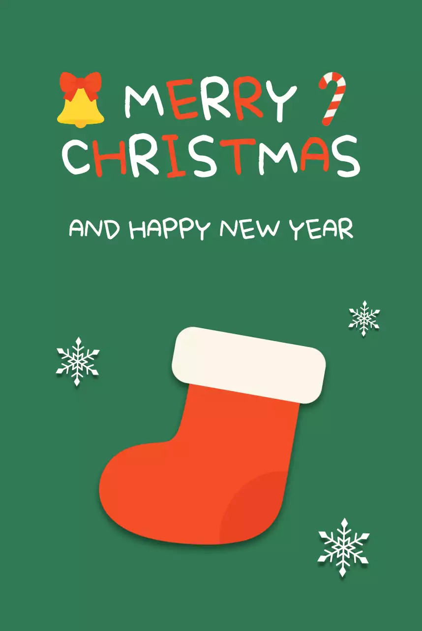 초록 아기자기한 크리스마스 카드
