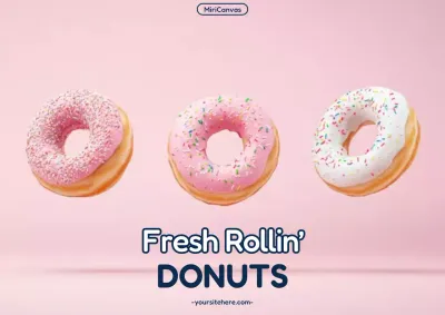 pink trendy donuts advertisement