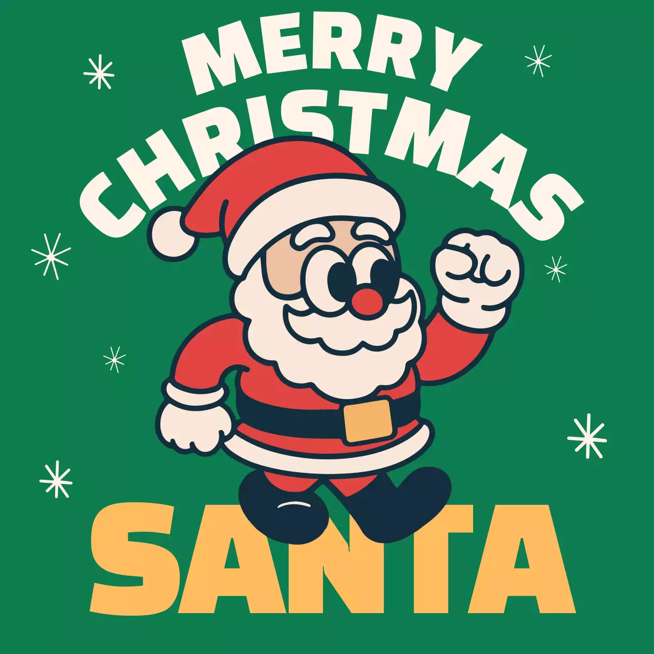 초록 빈티지 크리스마스 카드