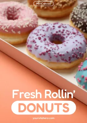 pink trendy donuts advertisement