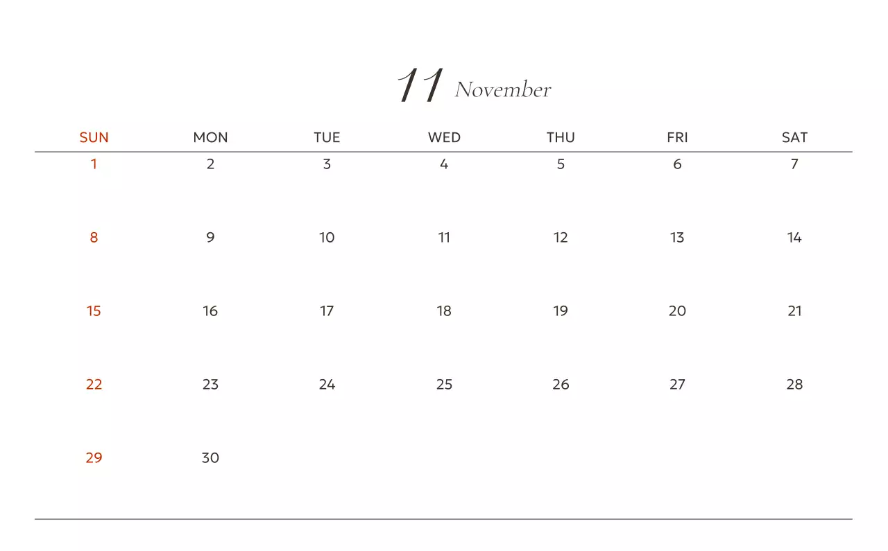 흰색 미니멀 캘린더 홍보