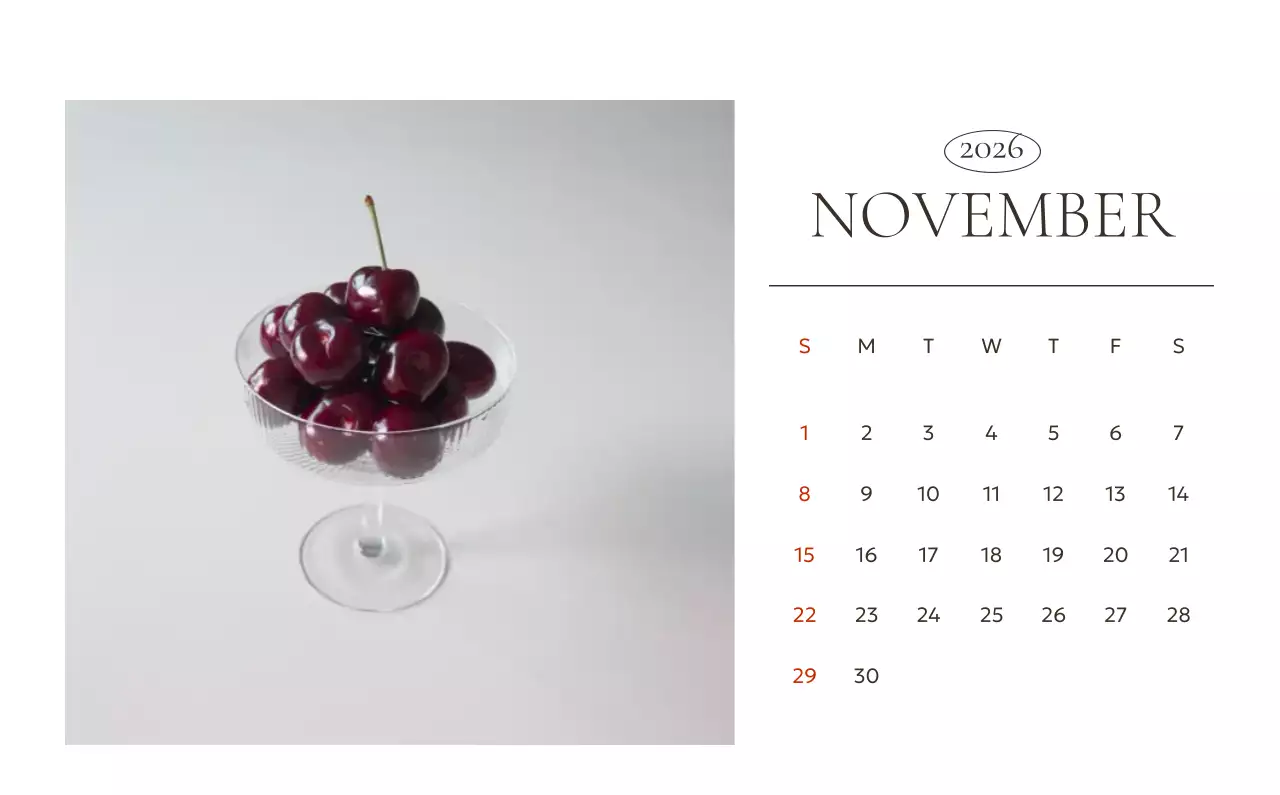 흰색 미니멀 캘린더 홍보