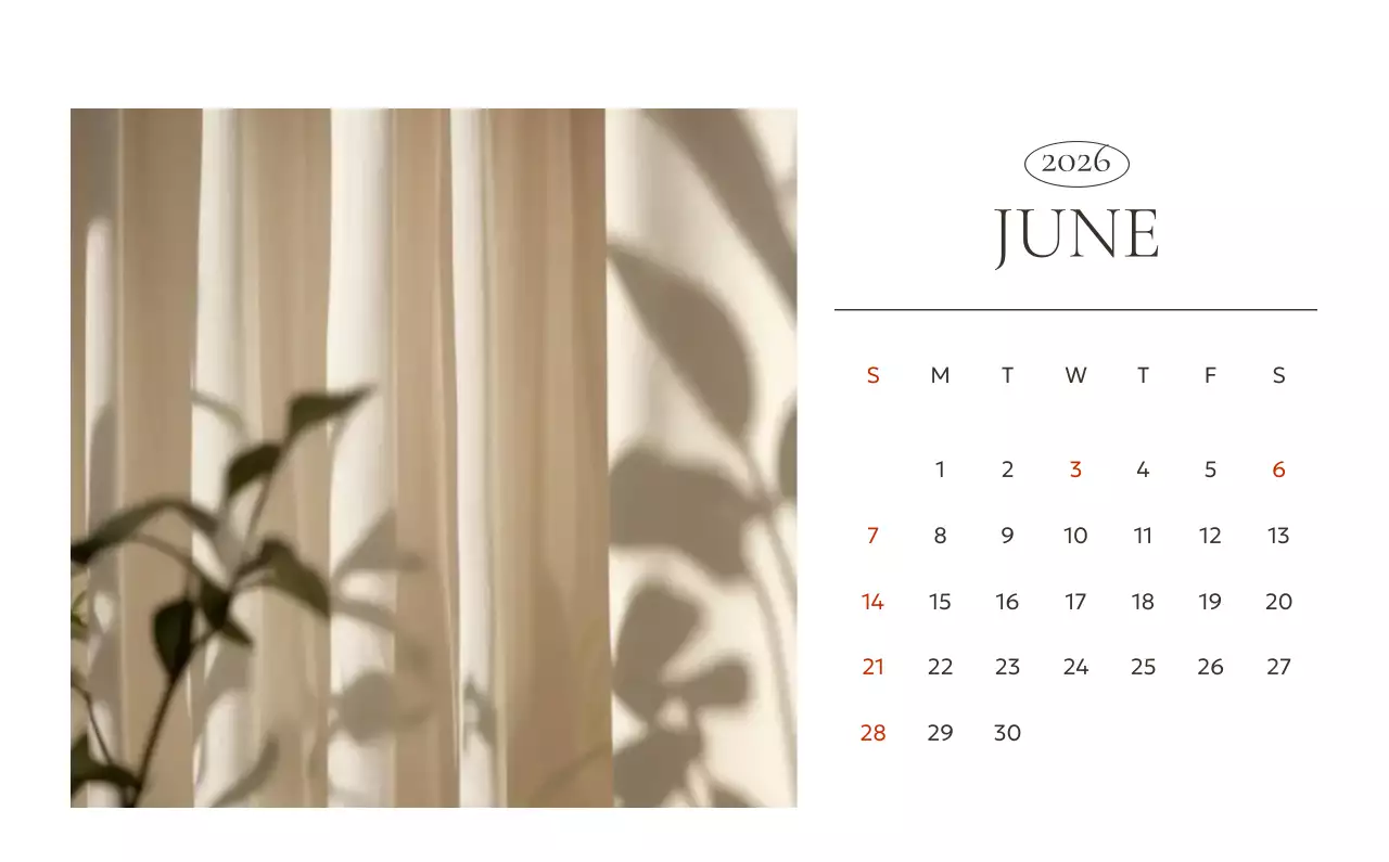 흰색 미니멀 캘린더 홍보