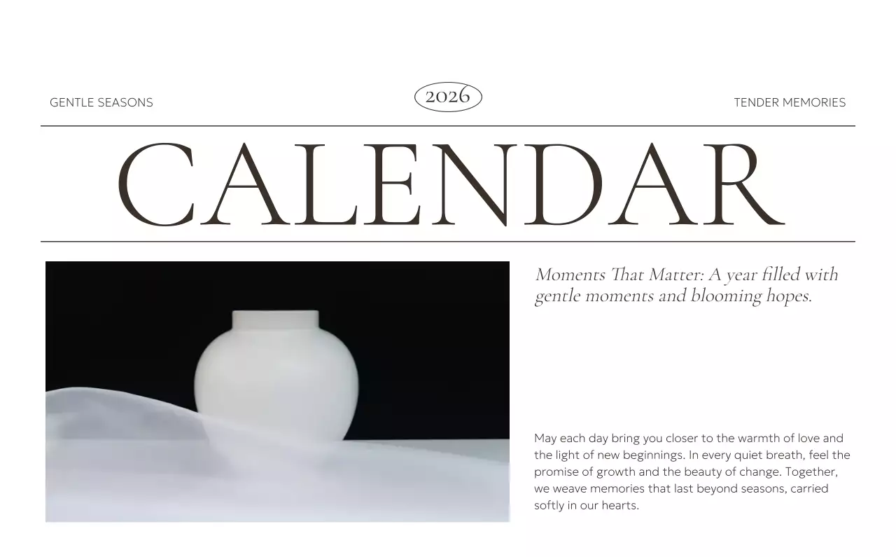 흰색 미니멀 캘린더 홍보