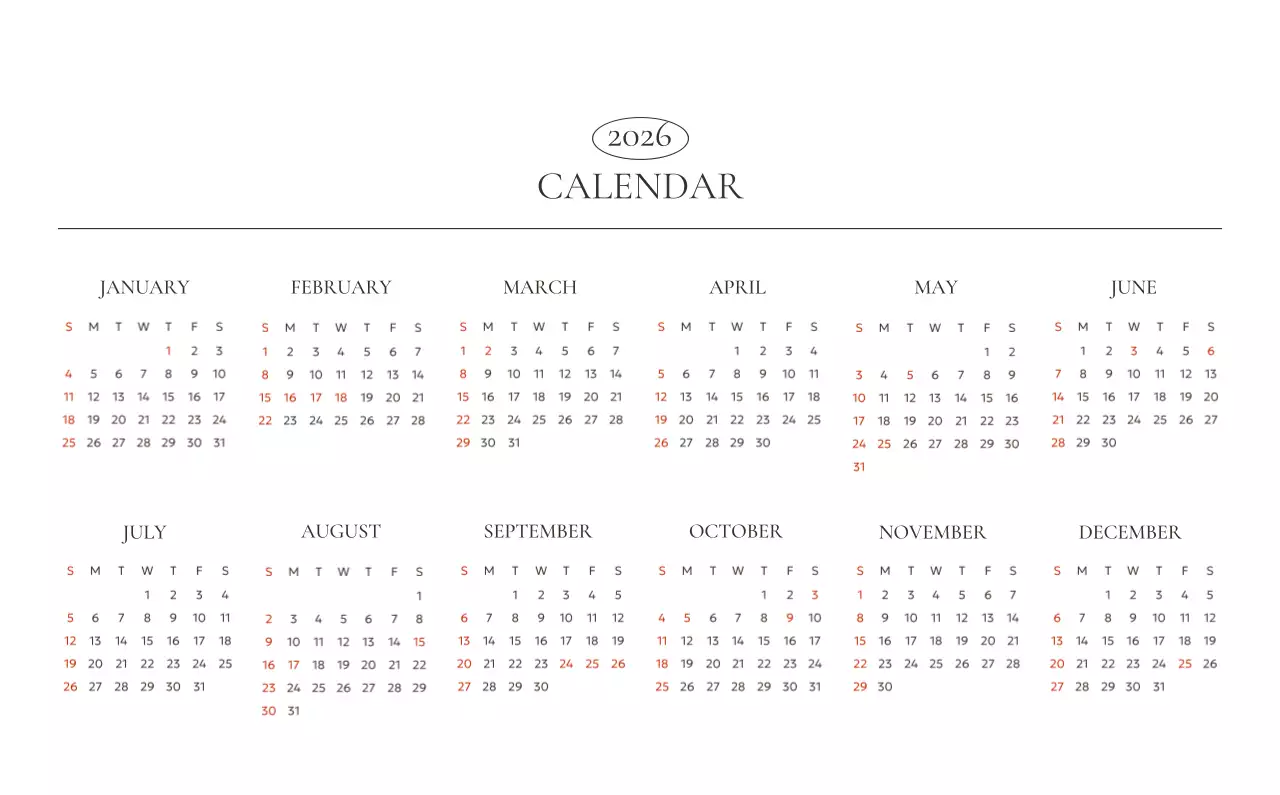 흰색 미니멀 캘린더 홍보