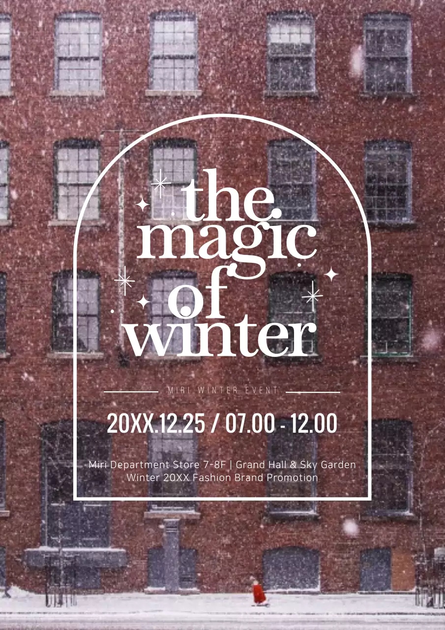 Red Vintage Winter Promotion Poster