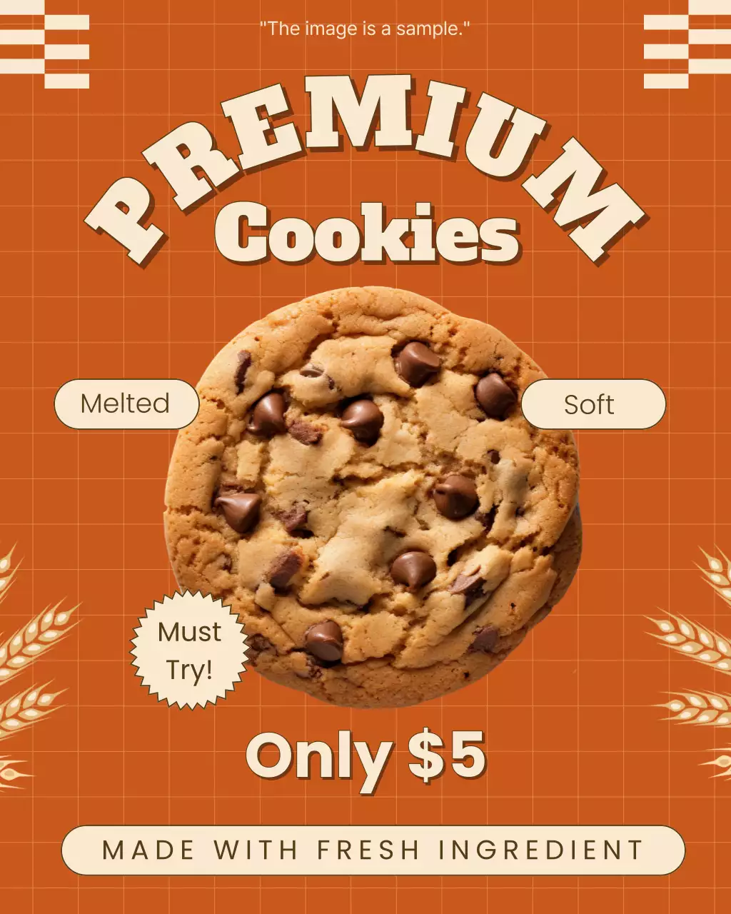 오렌지 레트로 쿠키 광고