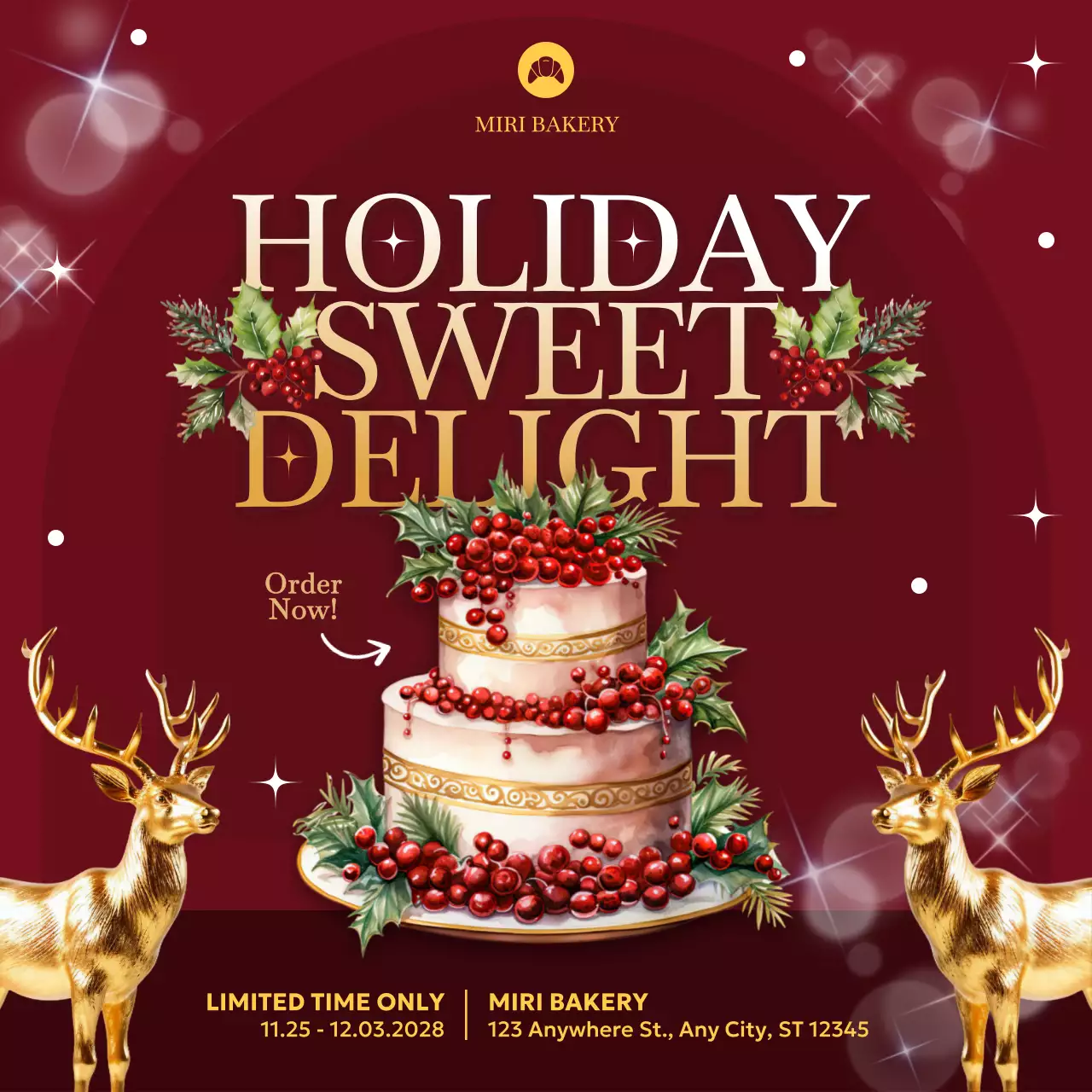 Red Traditional Holiday Promotion Social Media Post