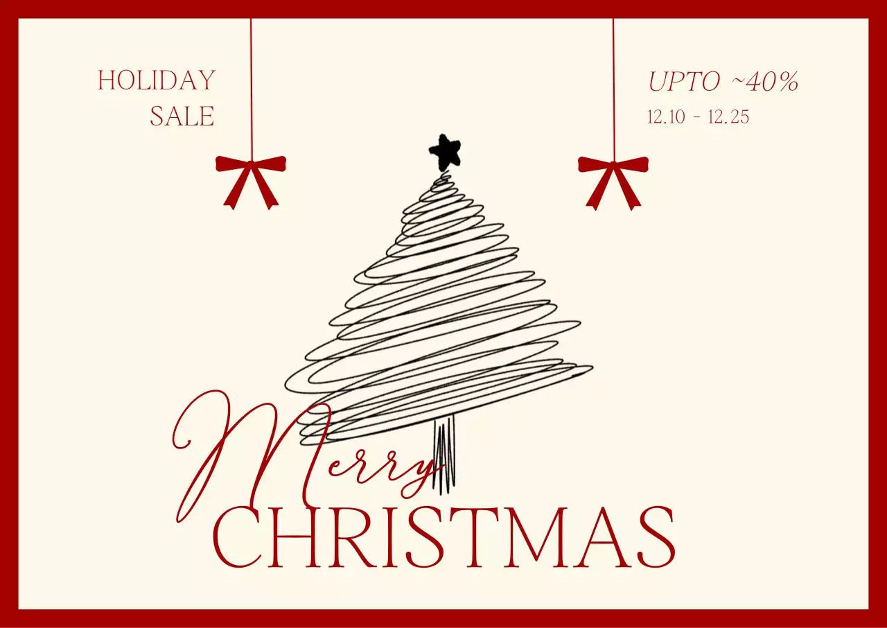 red minimalist Christmas promotion