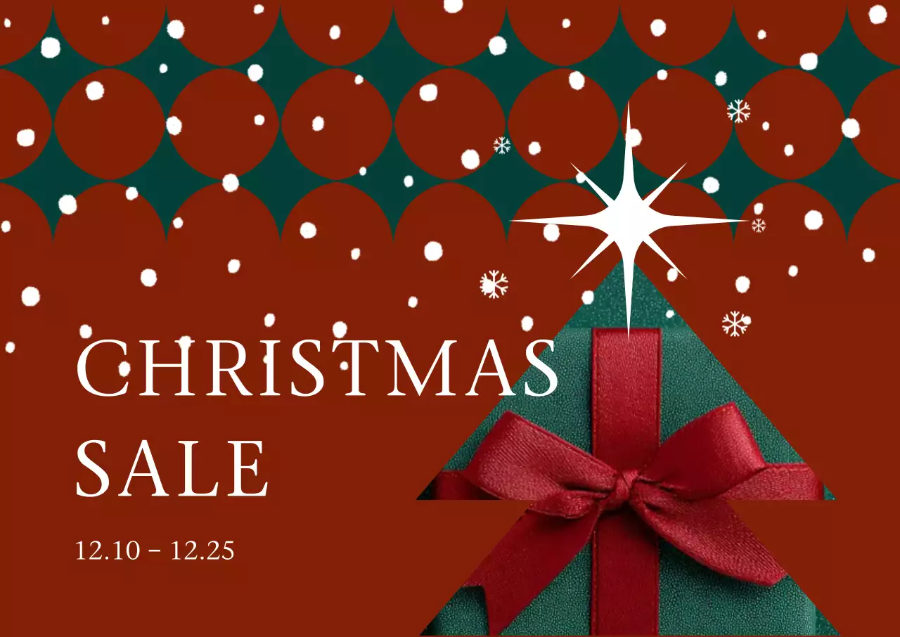 red vintage Christmas promotion