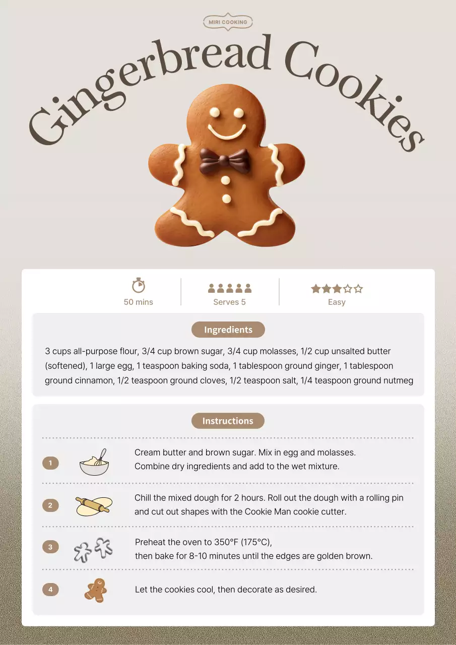 브라운 전통 쿠키 레시피 포스터