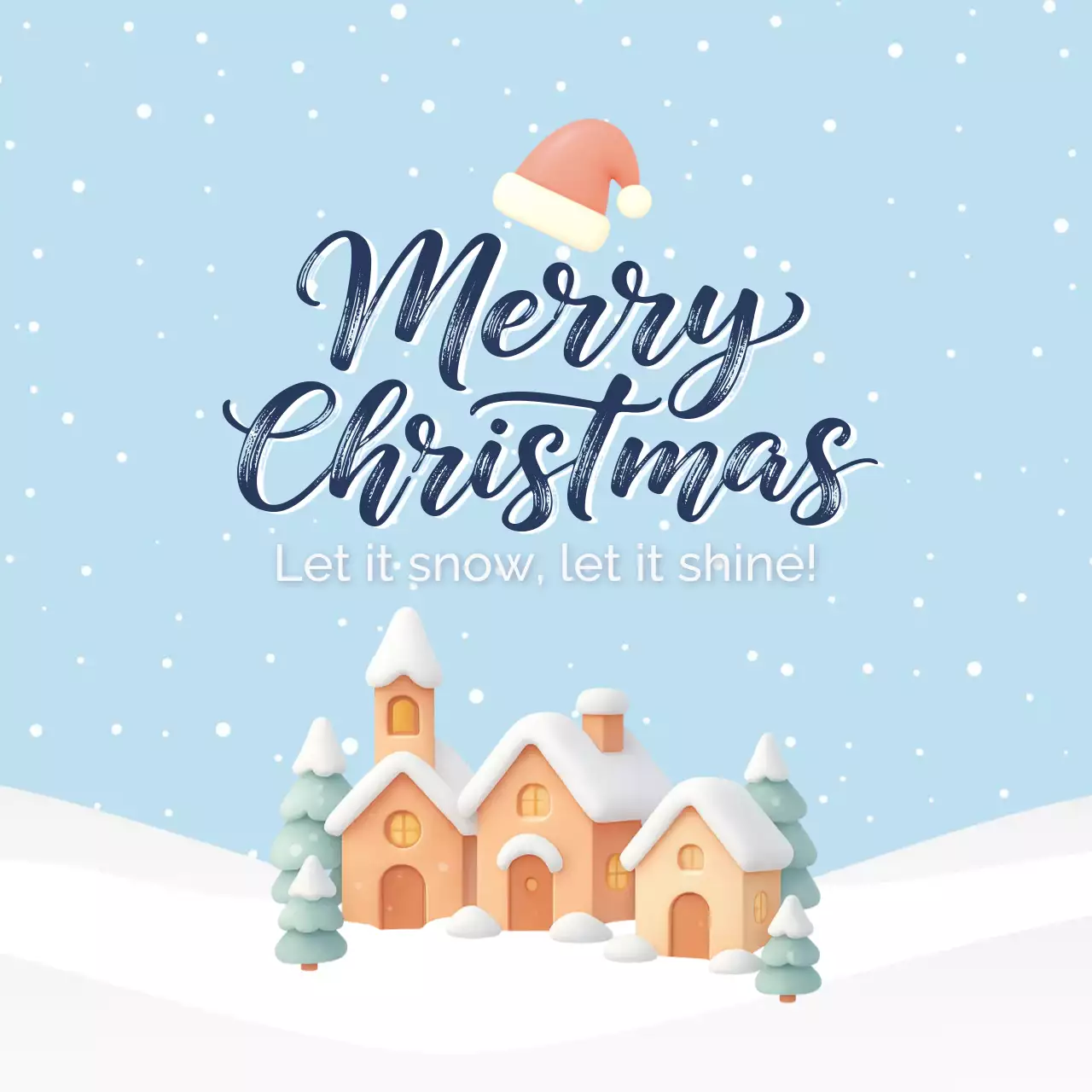 Sky blue cute Christmas greetings