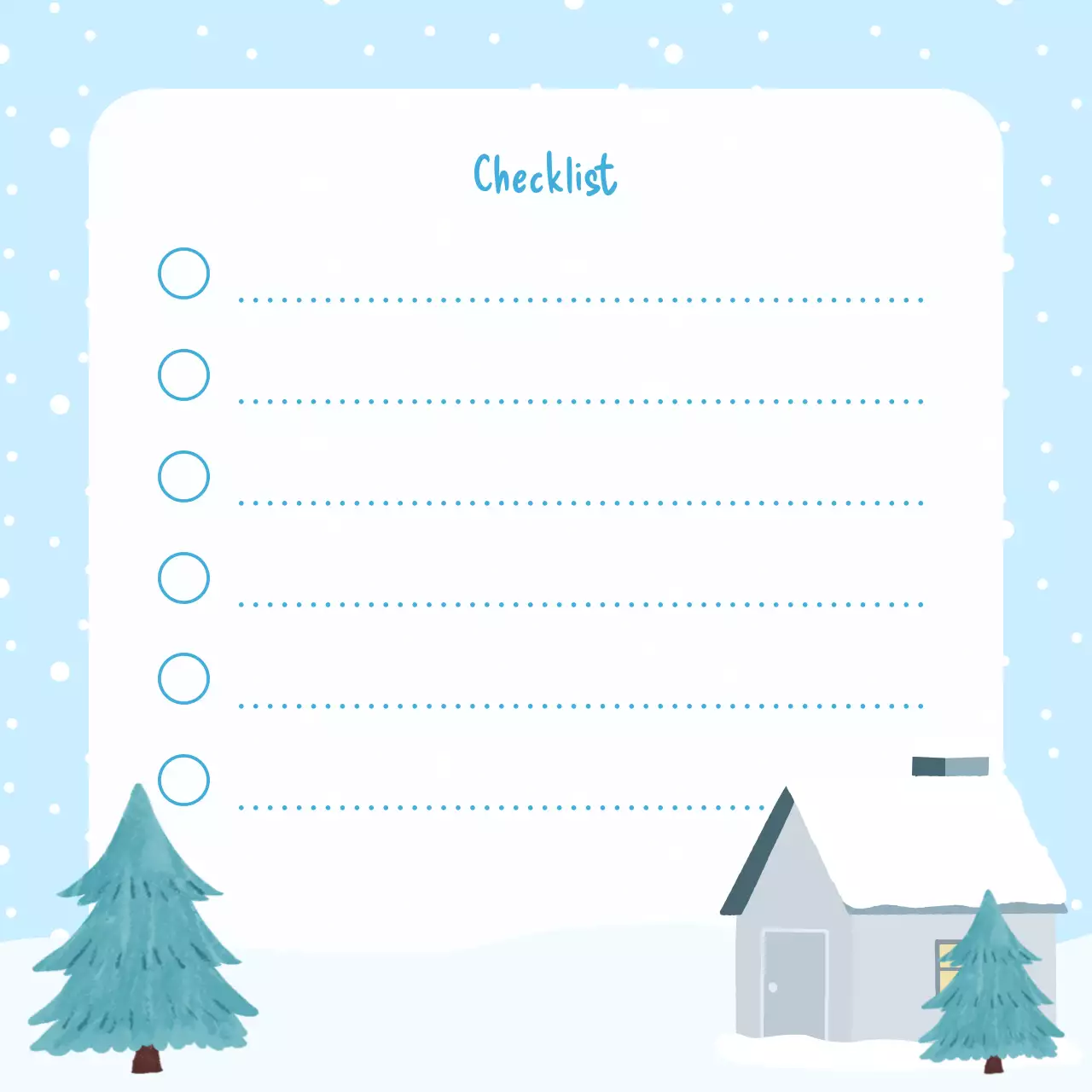 Perencana Daftar Periksa Minimalis Biru