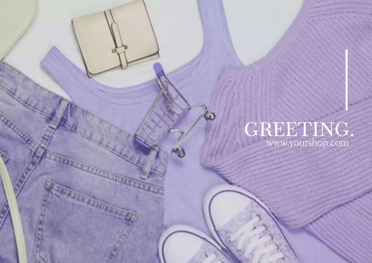 Purple Trendy Fashion Promotion Poster