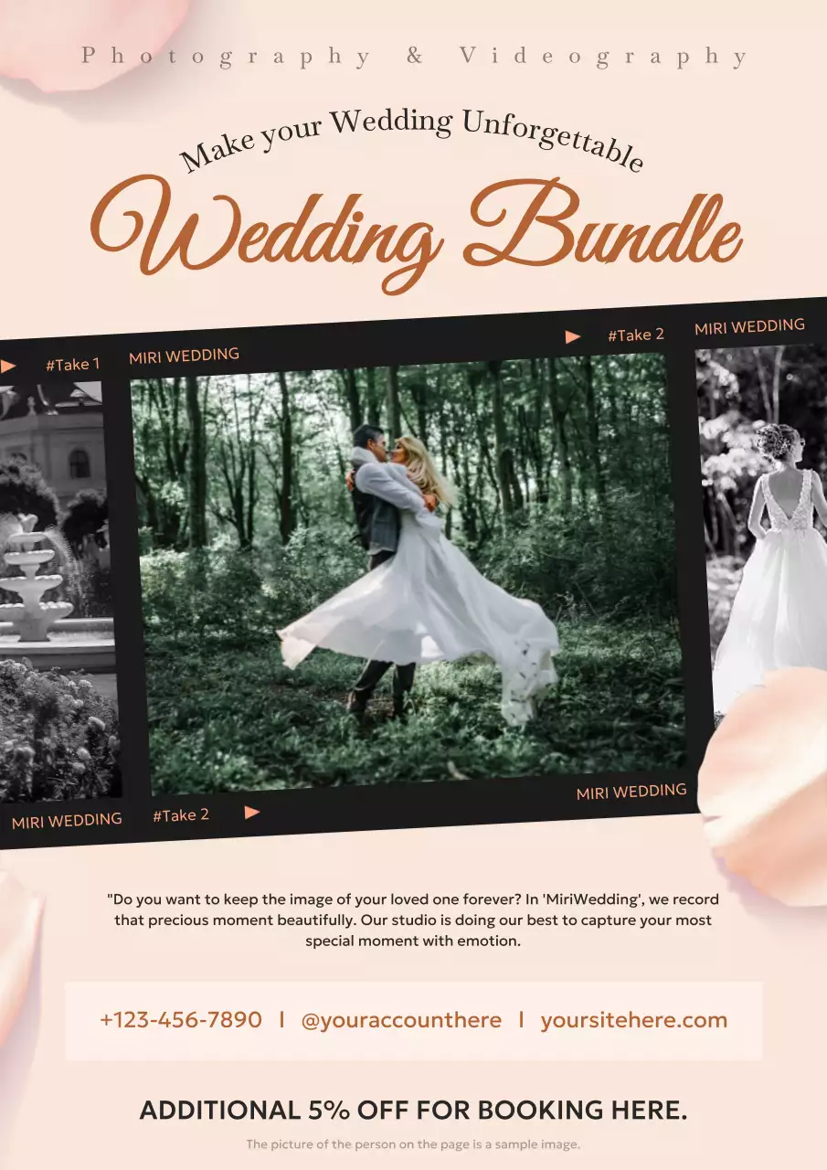 Beige Elegant Wedding Promotion Poster