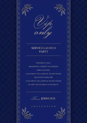 Navy Elegant Service Invitation Poster