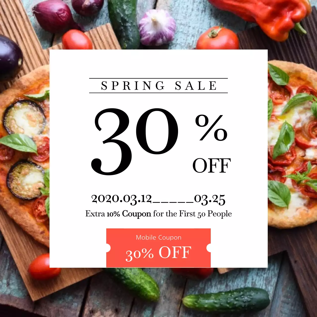 Red Modern Pizza Promotion Instagram Post