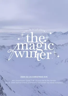 White Elegant Winter Invitation Poster