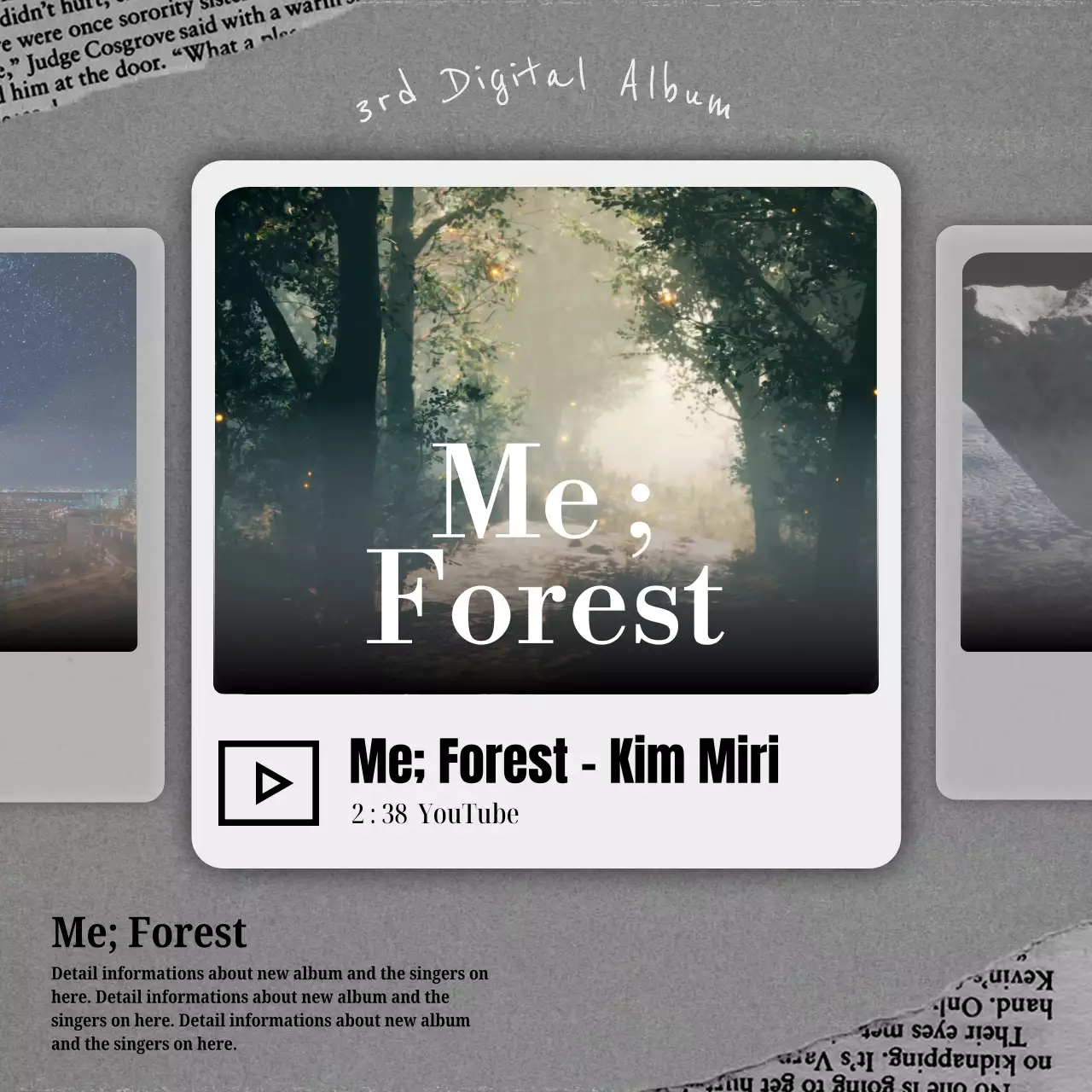 회색 모던 음악 광고