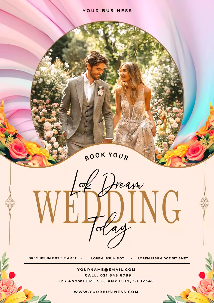 Beige Elegant Wedding Invitation Poster