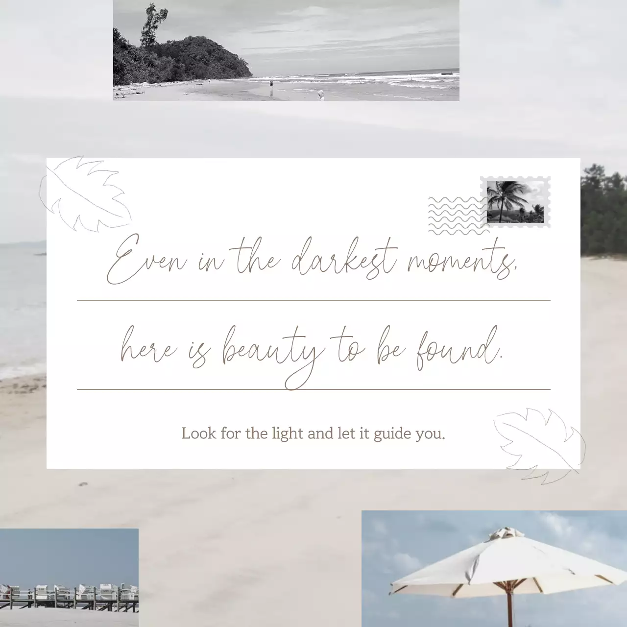 Beige Minimal Motivation Card Social Media Post