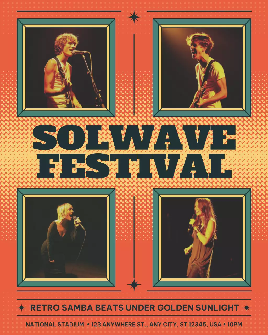 Orange Retro Music Event Instagram Post