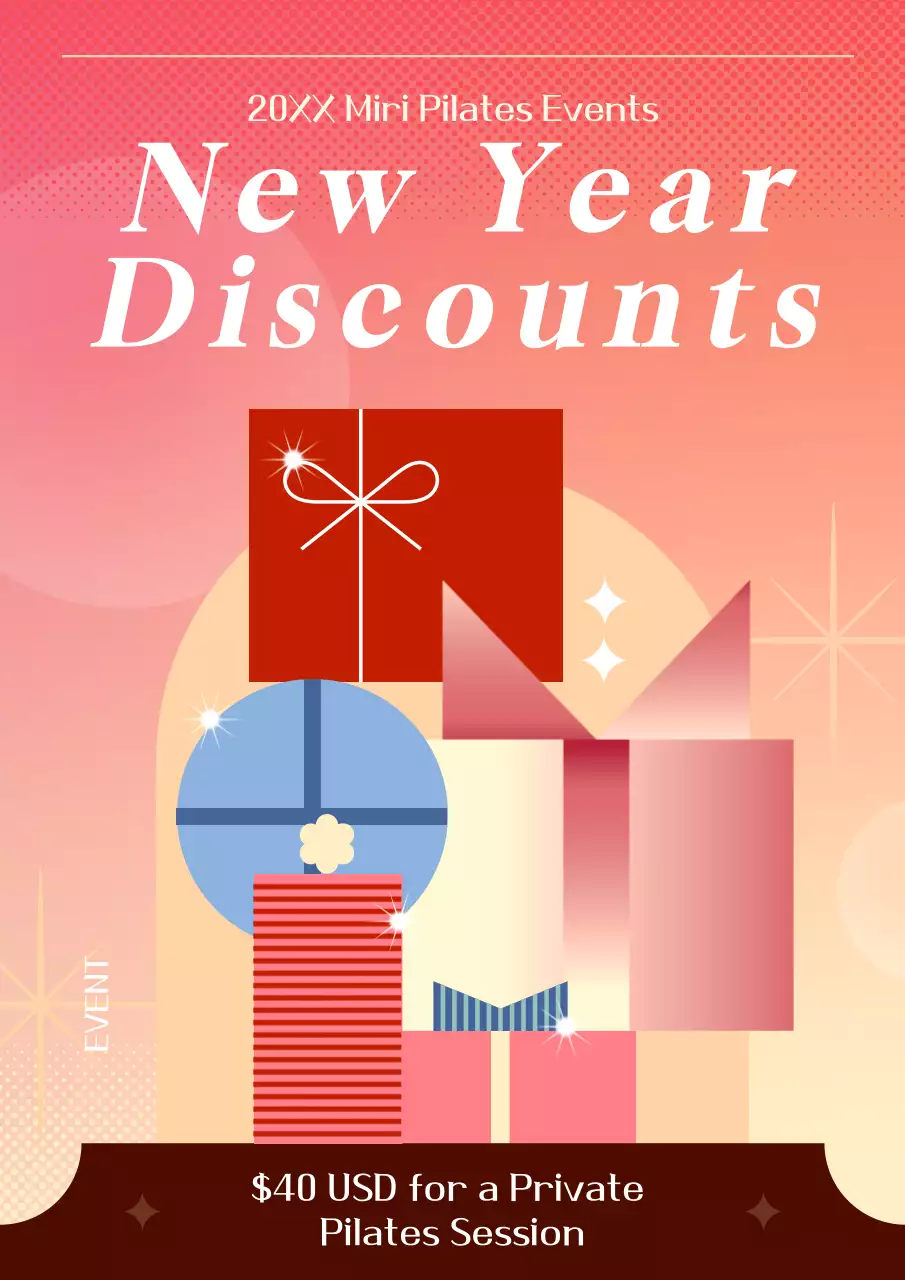 핑크색의 모던한 요가 이벤트 전단지