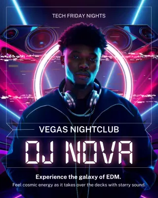 Neon Modern EDM Promotion Instagram Post