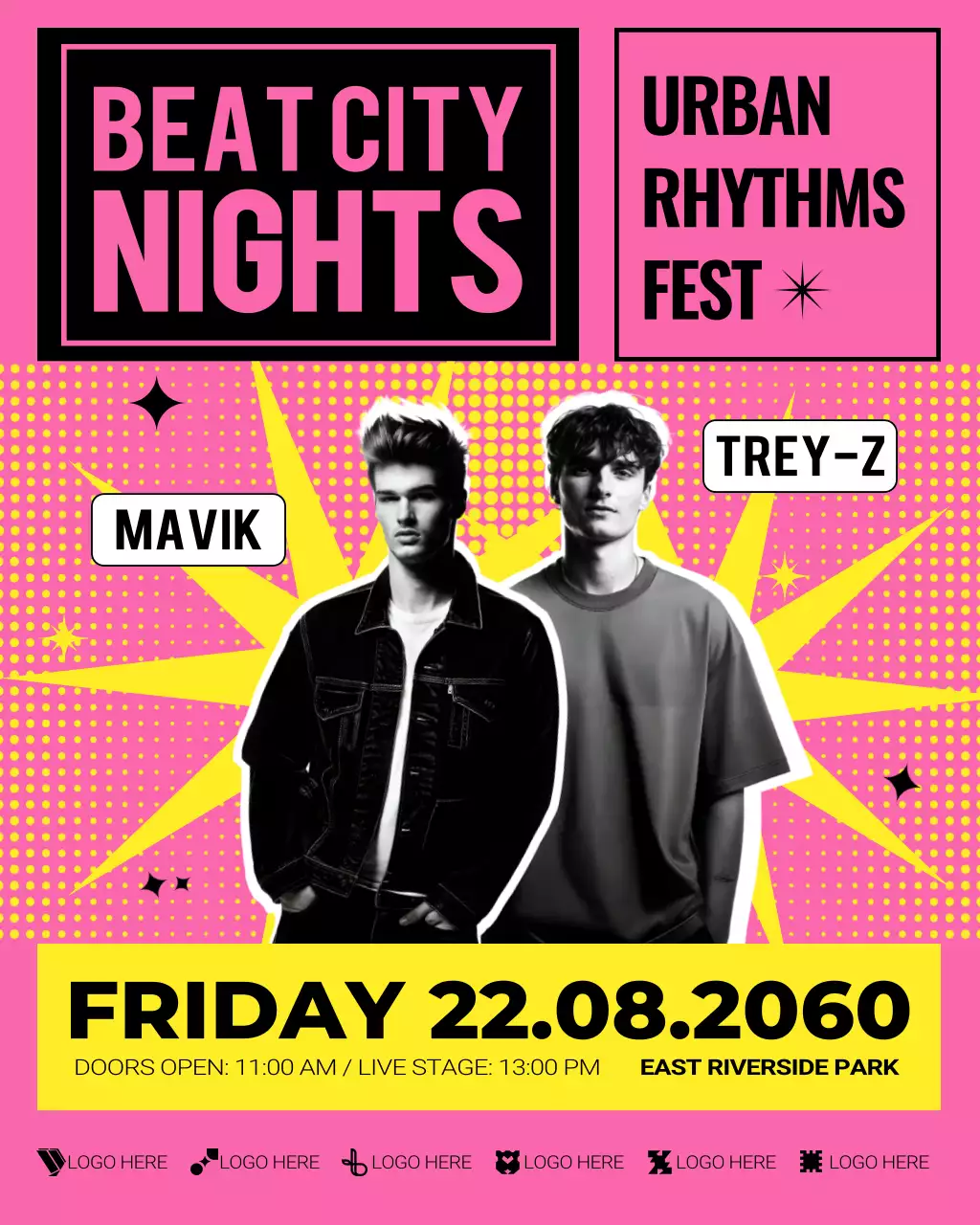 Pink Retro Music Event Instagram Post