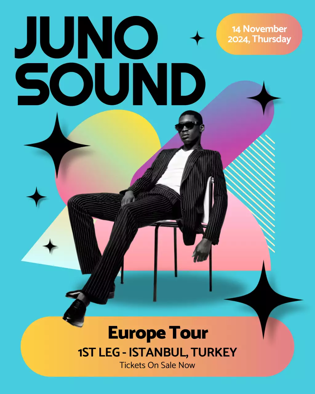 Blue Modern Music Event Announcement Instagram Post