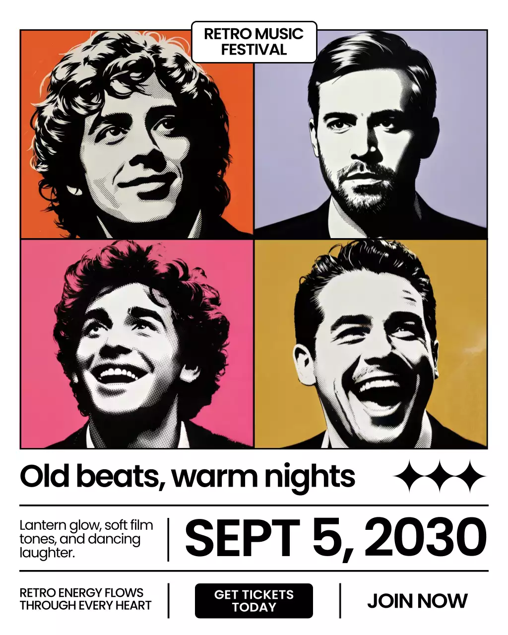 Colorful Retro Music Event Promotion Instagram Post