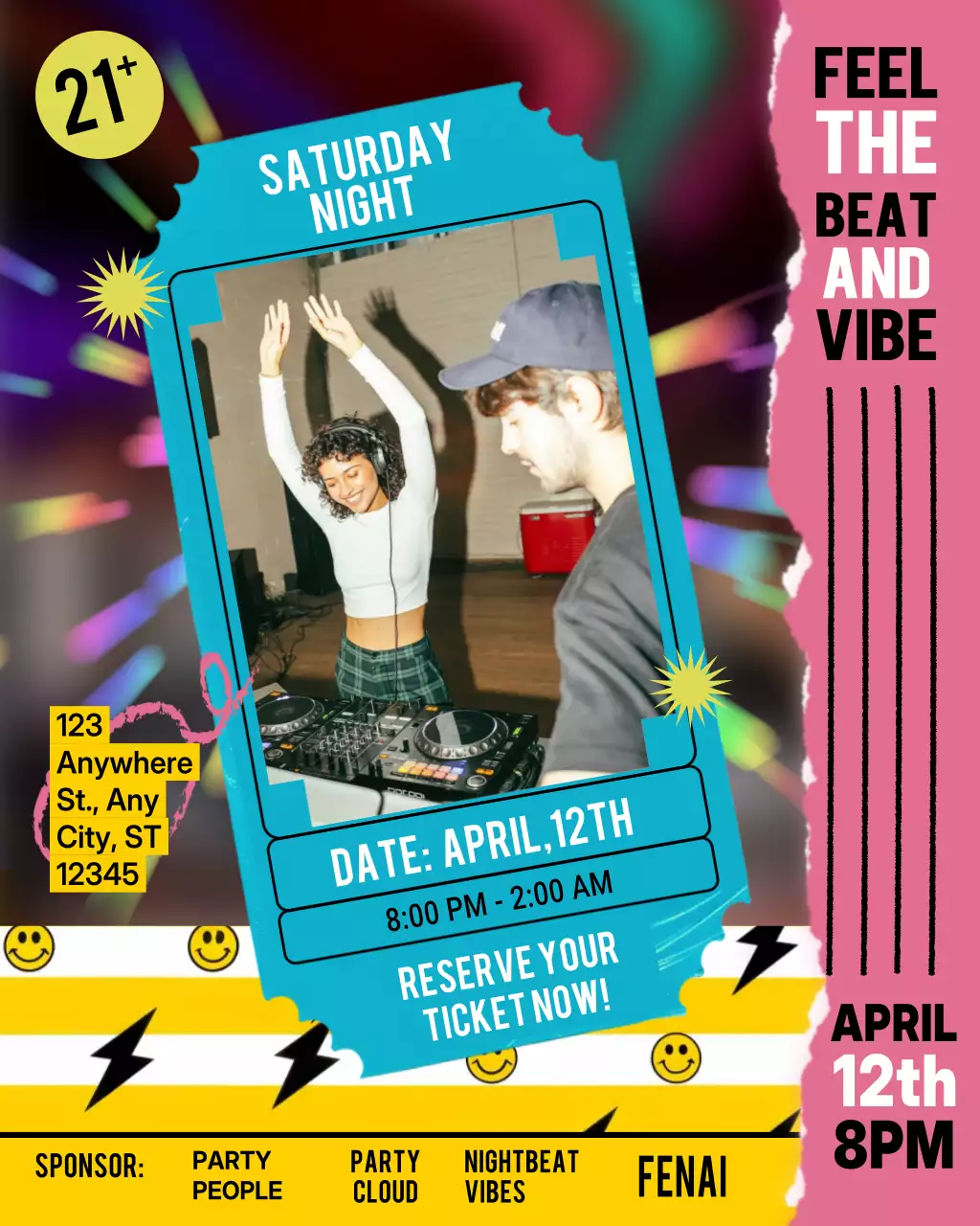 Blue Retro Party Advertisement Instagram Post