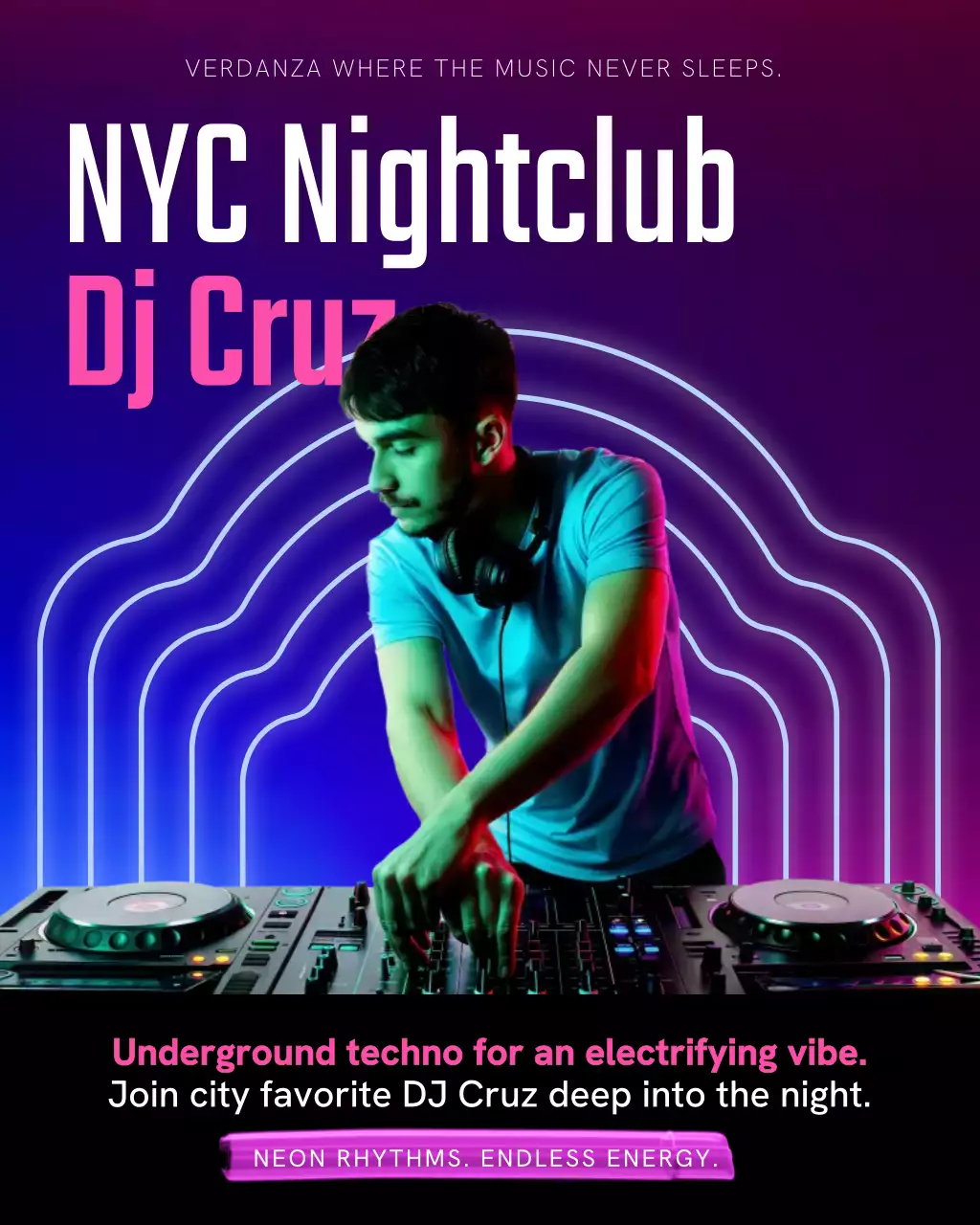 Neon Trendy Nightclub Advertisement Instagram Post