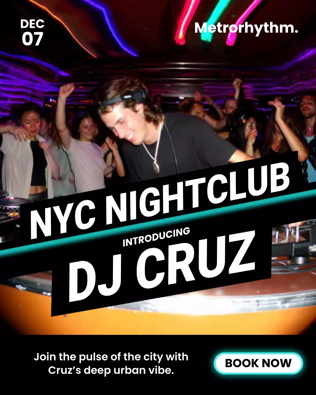 Neon Urban Nightclub Promotion Instagram Post
