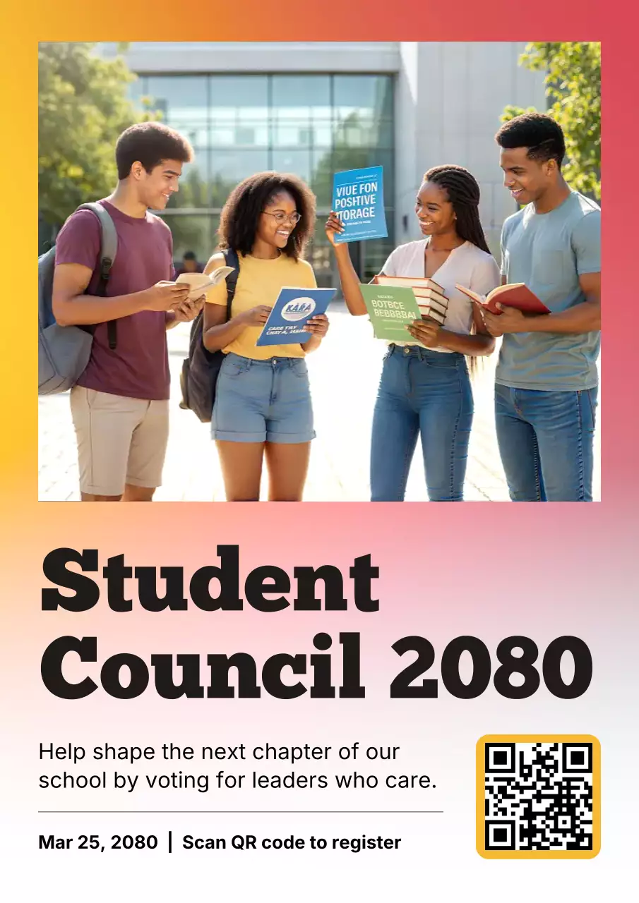 Rainbow Modern Student Election Announcement Poster